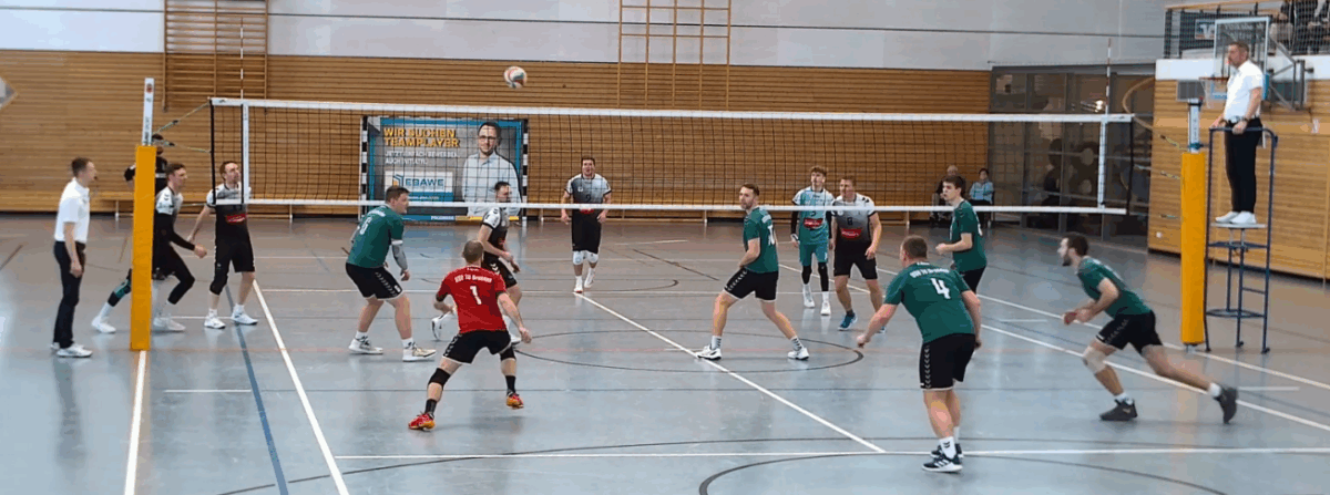 wir schauen dem Ball zu wie er ins Feld fällt